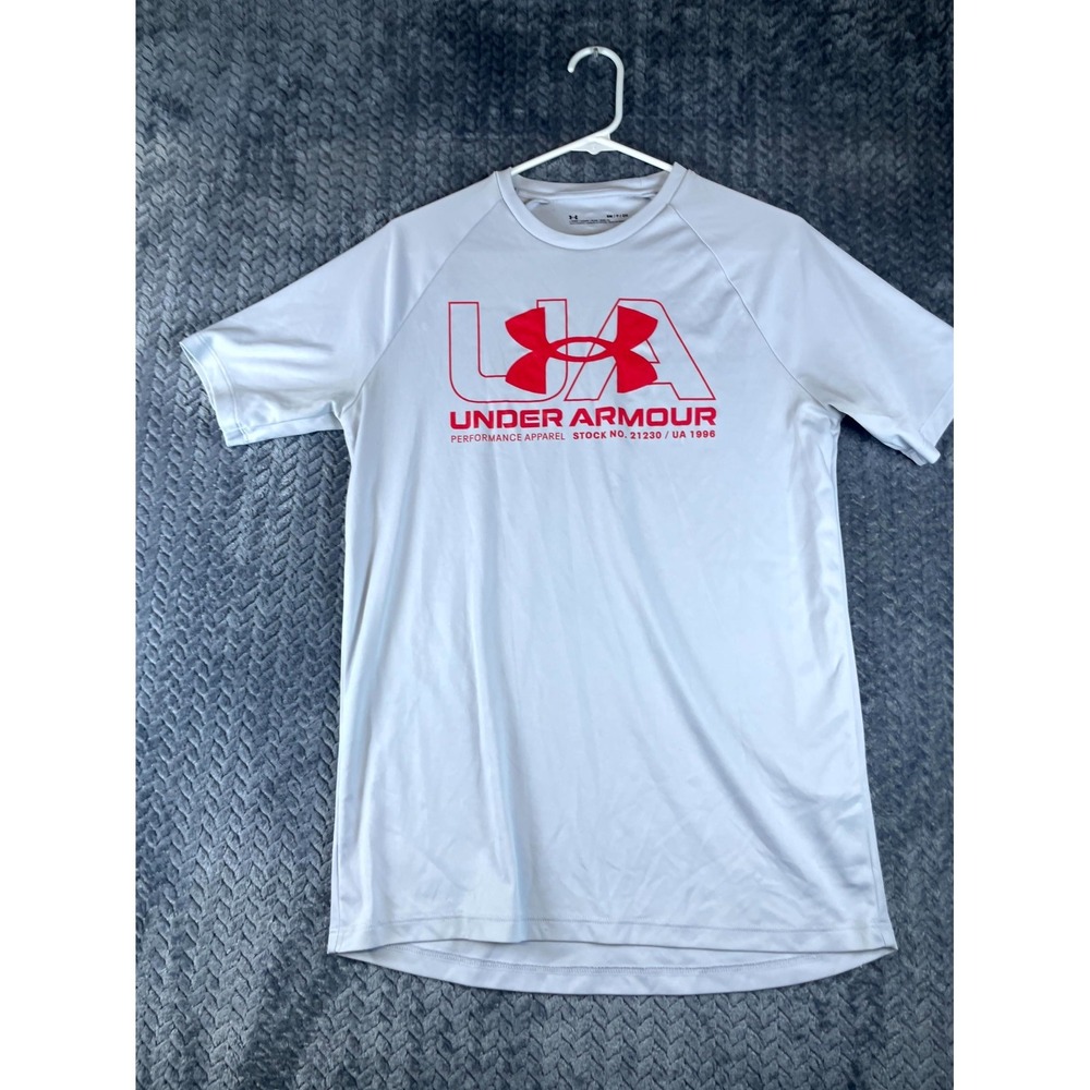 Under Armour UA Velocity 21230 T Shirt Mens S Black Graphic Loose Raglan Sleeve
